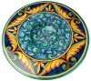 Floral with blue centre design wall plate  2 